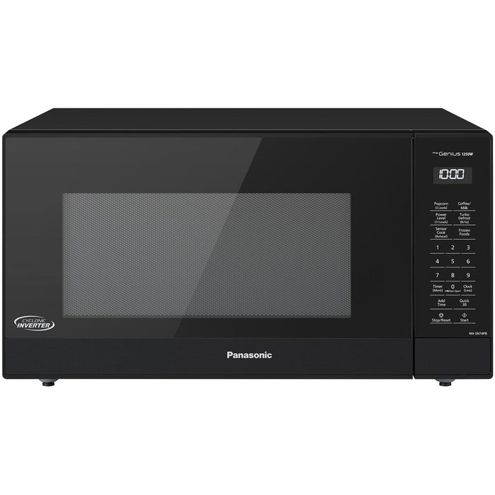 Panasonic 1.6 Cu. Ft., 1250 Watt, Black Body & Door, 5 Button Panel, Child Lock NN-SN74PB